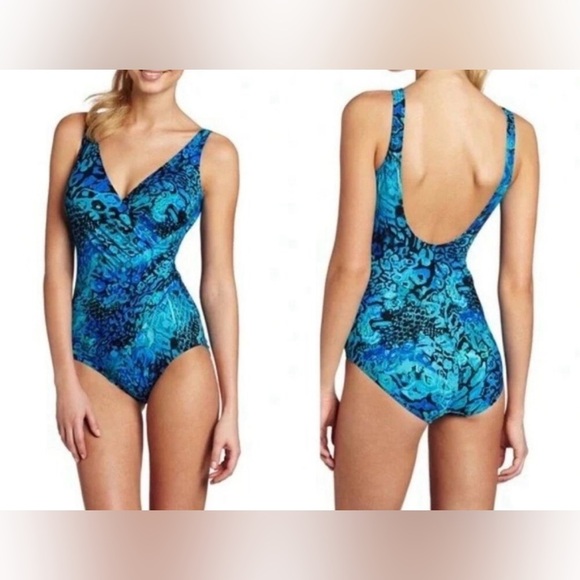 Miraclesuit Swimwear Tummy Control One Piece Swimsuit Size 12 NWOT - Picture 1 of 9